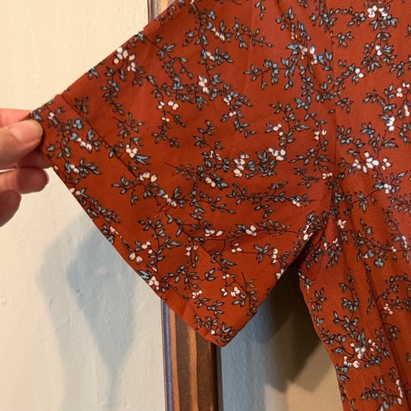 Roolee Terracotta Floral Midi Dress - Picture 6 of 6